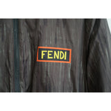 Fendi THINK Monster Eye Full Zip Bomber Jacket Brown Size 50 Men's