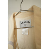 Chanel 03P CC Pearl Button Pocket Wool Crepe Jacket Ivory 38 Women's