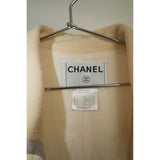 Chanel 03P CC Pearl Button Pocket Wool Crepe Jacket Ivory 38 Women's