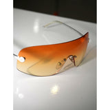 Vintage Y2K Chanel Rimless Sunglasses Gradient Orange with Case