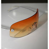 Vintage Y2K Chanel Rimless Sunglasses Gradient Orange with Case