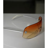 Vintage Y2K Chanel Rimless Sunglasses Gradient Orange with Case