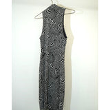 Vintage y2k Vivienne Tam Optical Illusion Spiral Printed Shift Dress Black/White Size 0 Women's