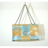 Vintage Chanel 1999 Limited Edition Patchwork PVC Classic Flap BagBlue/Beige Women's