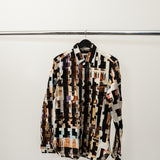 John Galliano Newspaper Button Up Shirt