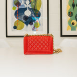 Chanel Red Caviar Quilted Boy Bag