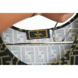 Fendi Zucca Monogram Check Pattern Tee Shirt Black/Green Size 42 Women's