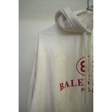 Balenciaga BB Logo Print Pullover Hoodie White Size XS Distressed Men's