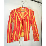 VTG Dries Van Noten Vertical Striped Blazer Top Yellow/Orange Size 36 Women's