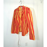 VTG Dries Van Noten Vertical Striped Blazer Top Yellow/Orange Size 36 Women's