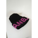 Chanel Cashmere Logo Beanie Hat Black Fuchsia Women's