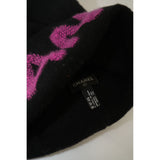 Chanel Cashmere Logo Beanie Hat Black Fuchsia Women's