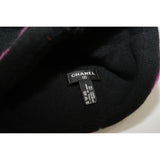 Chanel Cashmere Logo Beanie Hat Black Fuchsia Women's