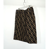 Vintage Fendi Zucca Monogram Pencil Skirt Black/Brown Size 10 W30 Women's