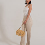 Issey Miyake Please Please Cream Pleated Wide Leg Pants