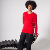 Maison Margiela Red Long Sleeve Sweater