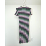 Chanel Striped Knit Dress "CC" Logo Buttons Multicolor Size 40 Women's