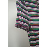 Chanel Striped Knit Dress "CC" Logo Buttons Multicolor Size 40 Women's