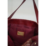 Fendi Red/Beige Canvas and Leather Pochette Bag Women's Made in Italy