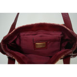 Fendi Red/Beige Canvas and Leather Pochette Bag Women's Made in Italy