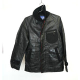 Comme Des Garcons Junya Watanabe Flannel Interior Black Leather Jacket S Men's