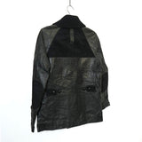 Comme Des Garcons Junya Watanabe Flannel Interior Black Leather Jacket S Men's