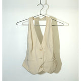 Vintage Gucci x Tom Ford 3-Buttoned Halter Vest Top Beige Women's