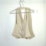 Vintage Gucci x Tom Ford 3-Buttoned Halter Vest Top Beige Women's