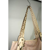 VTG Gucci Light Pink Guccissima Canvas & Leather Handbag / Shoulder Bag Women's