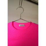 Balenciaga Ribbed Knit Long Sleeve Pullover Sweater Pink Small Women's