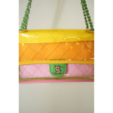 Chanel PVC Lambskin Flap Transparent Crossbody Shoulder Bag Coco Splash Pink/Yellow w/ Box