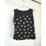 Vintage Fendi Zucca Polka Dot Sleeveless Shirt Tops Black/Purple Women's