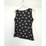 Vintage Fendi Zucca Polka Dot Sleeveless Shirt Tops Black/Purple Women's