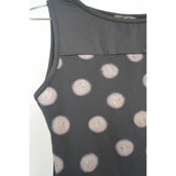 Vintage Fendi Zucca Polka Dot Sleeveless Shirt Tops Black/Purple Women's