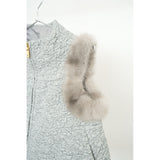 Prada Gray Mink Trim Full Zip Vest Size 38 Women's Made in Italy