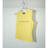 Versace Jeans Couture Rhinestone Spell Out Tank Top Yellow M Women's