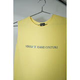 Versace Jeans Couture Rhinestone Spell Out Tank Top Yellow M Women's