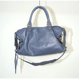 Balenciaga City Purple Blue Leather Handbag Women's