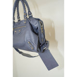 Balenciaga City Purple Blue Leather Handbag Women's