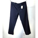 Gucci Straight Leg Navy Blue Trouser Pants w/ Maroon Line Accent 52R W35 Men's