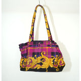 Gianni Versace Plaid Baroque Tote Bag Multicolor Women's