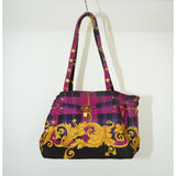 Gianni Versace Plaid Baroque Tote Bag Multicolor Women's