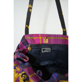 Gianni Versace Plaid Baroque Tote Bag Multicolor Women's