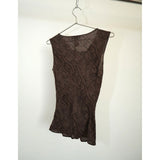 Celine 100% Silk Snake Skin Patterned Draped Sleeveless Top 36 Women's