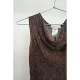 Celine 100% Silk Snake Skin Patterned Draped Sleeveless Top 36 Women's