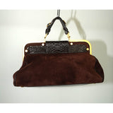 Vintage Oscar De La Renta Suede Snakeskin Shoulder Bag / Handbag Women's